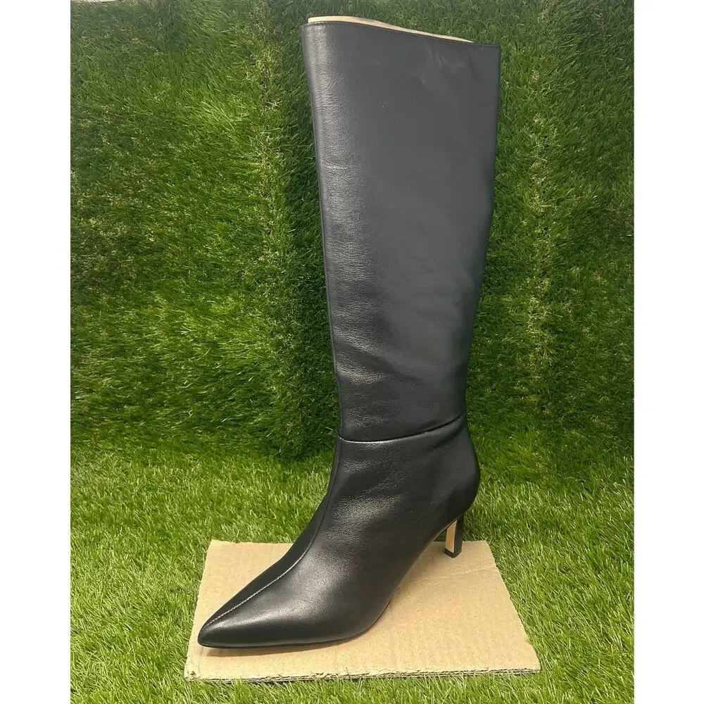 Nine West Women's 10M Wide Calf Lorthey Black Tall Boots